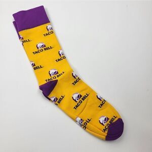 NWT - Taco Bell Yellow and Purple Men's Socks - One Size Fits All, Unisex
